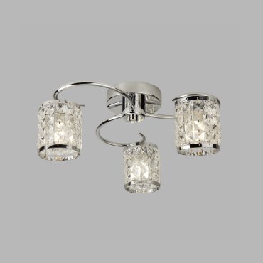Searchlight Royal - plafondverlichting - Ø 43 x 17 cm - IP44 - chroom