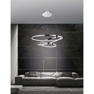 Nova Luce Aria - hanglamp - Ø 80 x 120 cm - 145W dimbare LED incl. - chroom