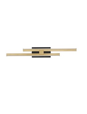 Nova Luce Amica - wandlamp - 6 x 8 x 53,5 cm - 12W dimbare LED incl. - zandzwart en goud