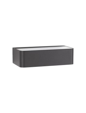 Nova Luce Videno - buiten wandverlichting - 20 x 5,5 x 10,3 cm - 10W LED incl. - IP65 - donker antraciet