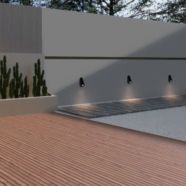 Nova Luce Soren - buiten wandverlichting - 4 x 9,7 x 5,8 cm - 3W LED incl. - IP65 - zandzwart