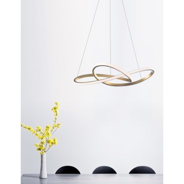Nova Luce Fusion - hanglamp - Ø 72 x 150 cm - 53W LED incl. - messing goud