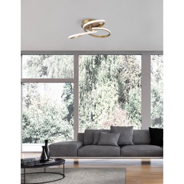 Nova Luce Fusion - plafondverlichting - Ø 51 x 20 cm - 40W LED incl. - messing goud