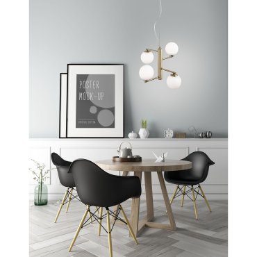 Nova Luce Agrigento - hanglamp - Ø 35 x 150 cm - opaal en antiek messing