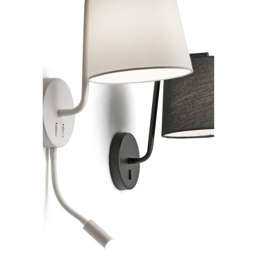 Faro Berni - wandverlichting met schakelaar - 20 x 29 x 57 cm - 3W LED incl. - mat wit
