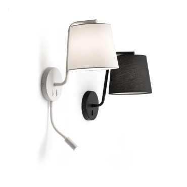 Faro Berni - wandverlichting met schakelaar - 20 x 29 x 32 cm - mat wit