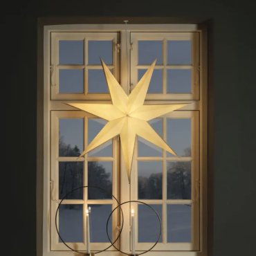 Konstsmide kerstverlichting - papieren 7-ster - 78 x 13,5 x 78 cm - wit