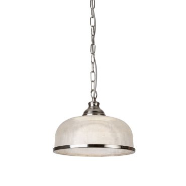 Searchlight Bistro II - hanglamp - Ø 27 x 77 cm - satijn zilver