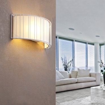 Faro Linda - wandverlichting - 38 x 15 x 16 cm - mat wit