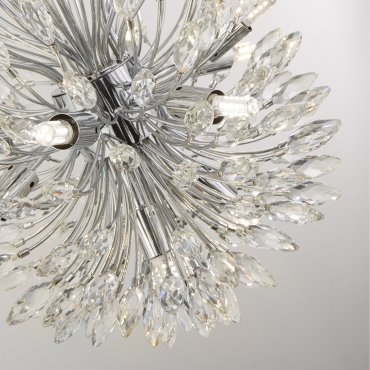 Searchlight Peacock - hanglamp - Ø 37 x 200 cm - chroom