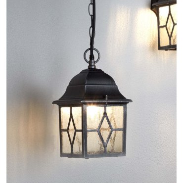 Searchlight Genoa - buiten hanglamp - 15 x 88 cm - IP23 - zwart zilver