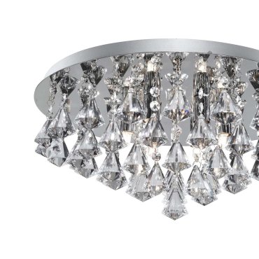 Searchlight Hanna - plafondverlichting - Ø 55 x 21 cm - chroom
