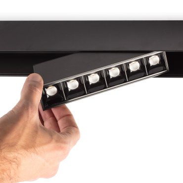 Faro Neso Point-12 - armatuur voor magnetische rail - 32 x 1,3 x 2,2 cm - 16W - 3000K - zwart