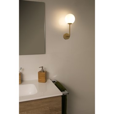 Faro Gala - wandverlichting - 11,5 x 15 x 32 cm - IP44 - satijn goud