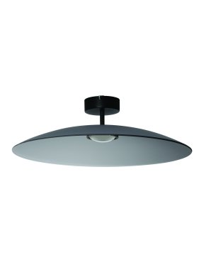 Nova Luce Polifemo - plafondlamp - Ø 60 x 18,5 cm - 17W LED incl. - rokerig glas en zandzwart