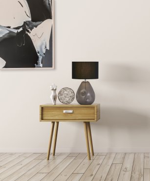 Searchlight Devon - tafellamp - Ø 28 x 45 cm - zwart