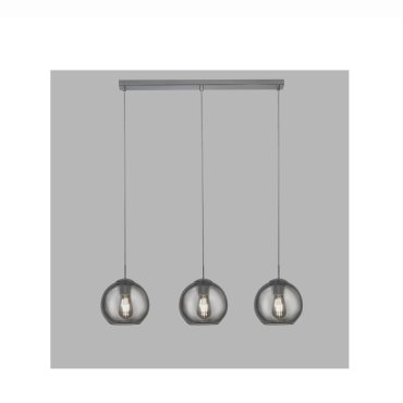 Searchlight Pendants - hanglamp - 80 x 20 x 150 cm - gerookt glas en chroom