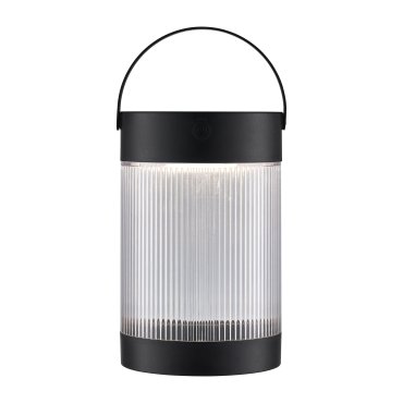 Nordlux Coupar Solar - draagbare tafellamp op zonne-energie met USB-poort - Ø 14 x 22 cm - 3 stappen dimbare - 3,2W LED incl. - IP44 - zwart
