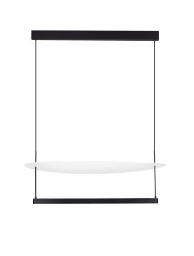 Nova Luce Diona - hanglamp - Ø 80 x 160 cm - 55W dimbare LED incl. - zandzwart en wit