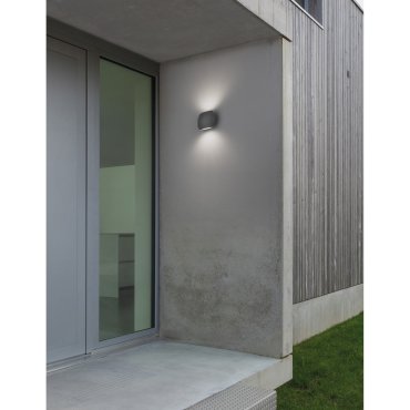 Nova Luce Como - buiten wandverlichting - 15 x 7 x 11 cm - 2 x 3W LED incl. - IP54 - donkergrijs