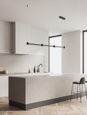 Nova Luce Puize - hanglamp - 118 x 140 x 6 cm - 24W dimbare LED incl. - zandzwart