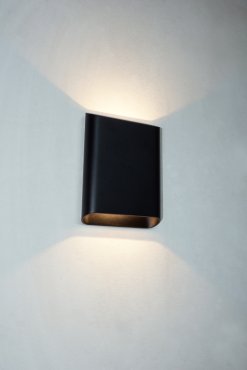 Artdelight Diaz - wandlamp - 4 x 14,5 x 20 cm - 2 x 6W LED incl. - IP65 - zwart