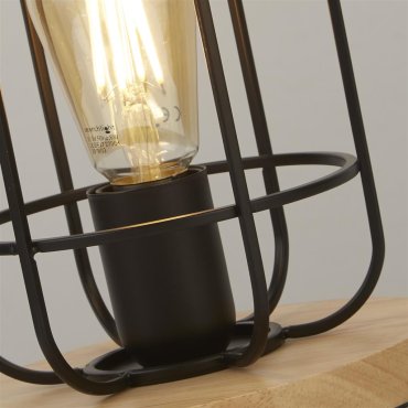 Searchlight Vision - tafellamp - Ø 18 x 25 cm - mat zwart en bruin