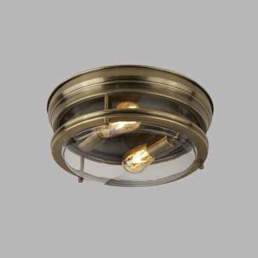 Searchlight Edinburgh - plafondverlichting - Ø 35 x 14,5 cm - IP44 - antiek messing