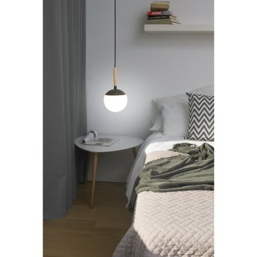 Faro Mine - hanglamp - Ø 18,5 x 35 cm - donkergrijs - glas