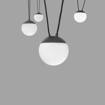 Faro Mine - hanglamp 4L - donkergrijs - glas