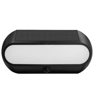 Century Italia Aura - buiten wandlamp op zonne-energie met sensor - 25 x 6,6 x 12 cm - 5W LED incl. - IP54 - zwart