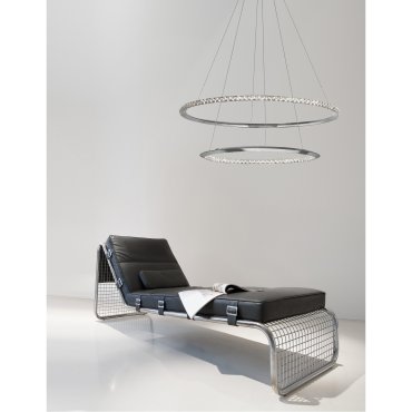 Nova Luce Netuno - hanglamp - Ø 80 x 120 cm - 50W dimbare LED incl. - chroom
