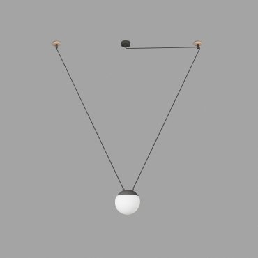 Faro Mine - hanglamp 1L - donkergrijs - glas