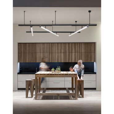 Nova Luce Planet 48V - armatuur voor magnetisch profielsysteem - 100 x 3 cm - 26W dimbare LED incl. - zandzwart