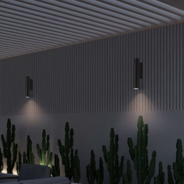 Nova Luce Torrin - buiten wandverlichting - Ø 4,5 x 23 x 7,5 cm - 3W LED incl. - IP65 - donker antraciet