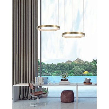 Nova Luce Vegas - hanglamp - Ø 45 x 180 cm - 18W LED incl. - antiek messing