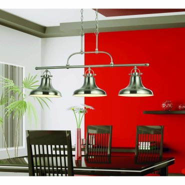 Searchlight Dallas - hanglamp - 95 x 25 x 150 cm - satijn zilver