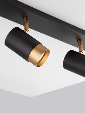 Nova Luce Pogno - opbouwspot 3L - 60 x 6 x 12,5 cm - zandzwart en goud