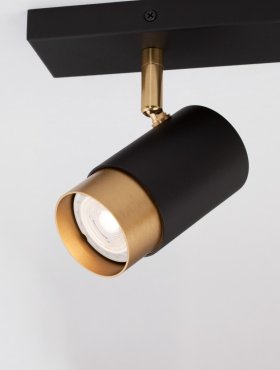 Nova Luce Pogno - opbouwspot 2L - 35 x 6 x 12,5 cm - zandzwart en goud