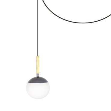 Faro Mine - hanglamp - Ø 18,5 x 35 cm - donkergrijs - kunststof
