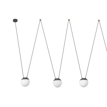 Faro Mine - hanglamp 5L - donkergrijs - kunststof