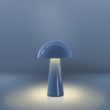 Century Italia Coco - draadloze buiten tafellamp met laadstation - Ø 16 x 25,5 cm - 1,5W dimbare LED incl. - IP44 - blauw