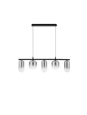 Nova Luce Aelia - hanglamp - 95 x 145 x 14 cm - 19W dimbare LED incl. - mat zwart en rokerig grijs