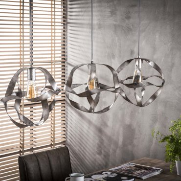 SHOWROOMMODEL - Vico Twist - hanglamp 3L -  120 x 30 x 110 cm - oud zilver