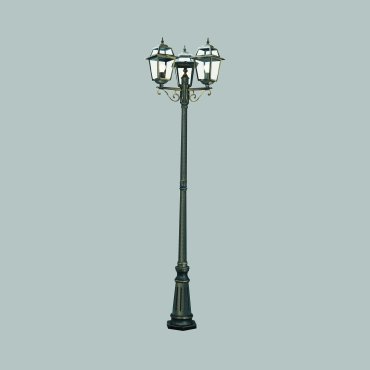 Searchlight New Orleans - lantaarnpalen - Ø 55 x 226,6 cm - IP44 - zwart en goud