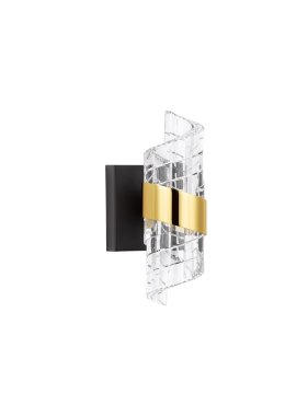Nova Luce Seneca - wandlamp - 12,3 x 22 x 10 cm - 9W LED incl. - goud en zwart