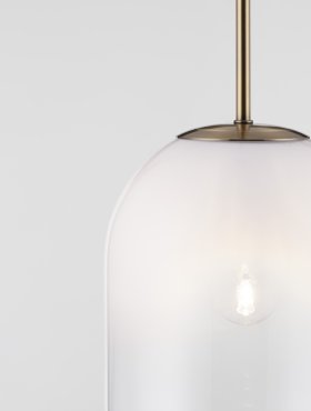 Nova Luce Chrysi - hanglamp - Ø 18 x 120 cm - messing goud en wit