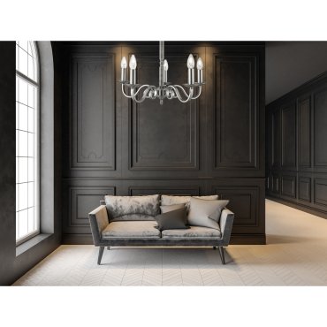 Searchlight Richmond - luster - Ø 52 x 94 cm - satijn zilver