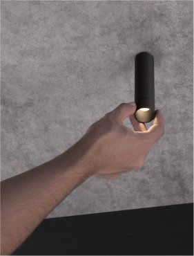 Nova Luce Doc - opbouwspot - Ø 3,2 x 11,3 cm - 5W dimbare LED incl. - zwart