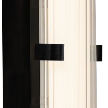 Searchlight Clamp - wandverlichting - 43 x 8,5 cm - 18W dimbare LED incl. - IP44 - zwart en transparant
